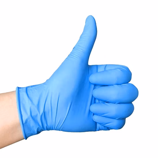 Gant en nitrile bleu sans poudre M3.5gr de bonne qualité